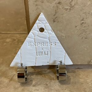 Express x Luv AJ Silver Hoop Earrings